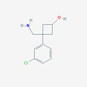 3-(Aminomethyl)-3-(3-chlorophenyl)cyclobutan-1-ol