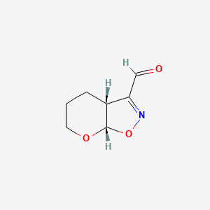 molecular formula C7H9NO3 B13553102 rac-(3aR,7aS)-3aH,4H,5H,6H,7aH-pyrano[3,2-d][1,2]oxazole-3-carbaldehyde,cis 