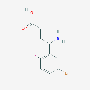 molecular formula C10H11BrFNO2 B13553112 4-Amino-4-(5-bromo-2-fluorophenyl)butanoic acid 