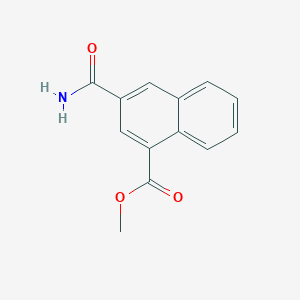 molecular formula C13H11NO3 B13553114 Methyl3-carbamoylnaphthalene-1-carboxylate 