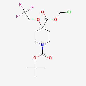 molecular formula C14H21ClF3NO5 B13553198 1-O-tert-butyl 4-O-(chloromethyl) 4-(2,2,2-trifluoroethoxy)piperidine-1,4-dicarboxylate 