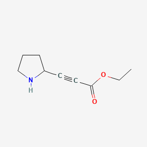 molecular formula C9H13NO2 B13553234 Ethyl 3-(pyrrolidin-2-yl)propiolate 