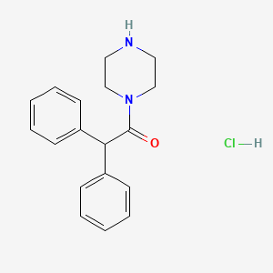 molecular formula C18H21ClN2O B13553239 2,2-Diphenyl-1-(piperazin-1-yl)ethan-1-onehydrochloride 