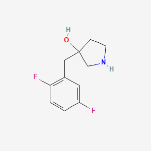 molecular formula C11H13F2NO B13553263 3-(2,5-Difluorobenzyl)pyrrolidin-3-ol 