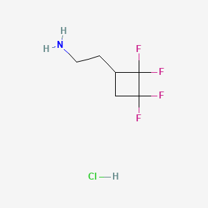 molecular formula C6H10ClF4N B13553309 2-(2,2,3,3-Tetrafluorocyclobutyl)ethan-1-aminehydrochloride 