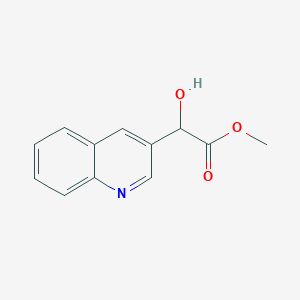 molecular formula C12H11NO3 B13553327 Methyl 2-hydroxy-2-(quinolin-3-yl)acetate 