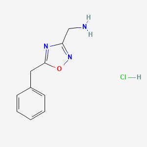 molecular formula C10H12ClN3O B13553392 (5-Benzyl-1,2,4-oxadiazol-3-yl)methanamine hydrochloride 