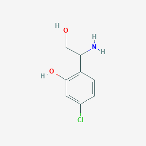 molecular formula C8H10ClNO2 B13553552 2-(1-Amino-2-hydroxyethyl)-5-chlorophenol 