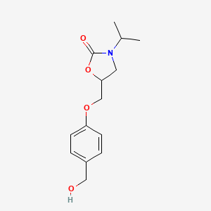 molecular formula C14H19NO4 B1355357 5-[[4-(Hydroxymethyl)phenoxy]methyl]-3-propan-2-yl-1,3-oxazolidin-2-one CAS No. 1071765-44-0