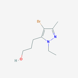 molecular formula C9H15BrN2O B13553582 3-(4-Bromo-1-ethyl-3-methyl-1h-pyrazol-5-yl)propan-1-ol 