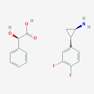 molecular formula C17H17F2NO3 B135536 (1R,2S)-2-(3,4-二氟苯基)环丙胺 (R)-2-羟基-2-苯基乙酸 CAS No. 376608-71-8