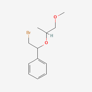 molecular formula C12H17BrO2 B13553725 (2-Bromo-1-((1-methoxypropan-2-yl)oxy)ethyl)benzene 