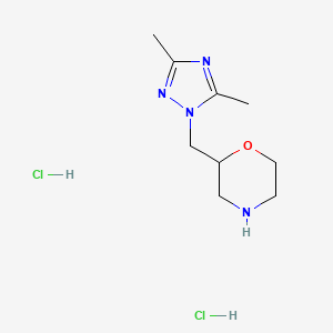 molecular formula C9H18Cl2N4O B13553776 2-[(3,5-dimethyl-1H-1,2,4-triazol-1-yl)methyl]morpholine dihydrochloride 