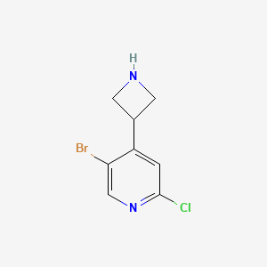 molecular formula C8H8BrClN2 B13553799 4-(Azetidin-3-yl)-5-bromo-2-chloropyridine 