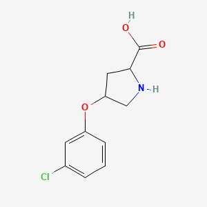 molecular formula C11H12ClNO3 B13553883 (4S)-4-(3-Chlorophenoxy)-L-proline 