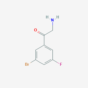 molecular formula C8H7BrFNO B13553898 2-Amino-1-(3-bromo-5-fluorophenyl)ethan-1-one 