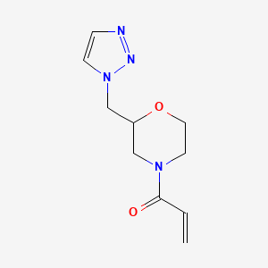 molecular formula C10H14N4O2 B13553919 1-[2-(1H-1,2,3-Triazol-1-ylmethyl)-4-morpholinyl]-2-propen-1-one 