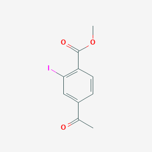 molecular formula C10H9IO3 B13553991 Methyl 4-acetyl-2-iodobenzoate 