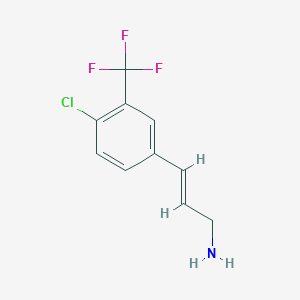 molecular formula C10H9ClF3N B13554032 3-(4-Chloro-3-(trifluoromethyl)phenyl)prop-2-en-1-amine 