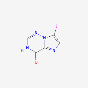 molecular formula C5H3IN4O B13554034 7-Iodoimidazo[2,1-f][1,2,4]triazin-4-ol 