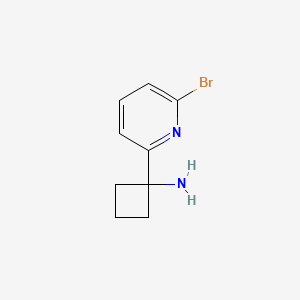 molecular formula C9H11BrN2 B13554123 1-(6-Bromopyridin-2-yl)cyclobutanamine 