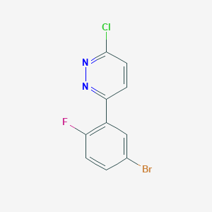 molecular formula C10H5BrClFN2 B13554152 3-(5-Bromo-2-fluorophenyl)-6-chloropyridazine 