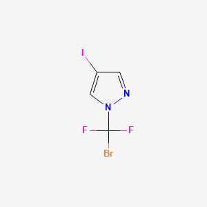 molecular formula C4H2BrF2IN2 B13554201 1-[Bromo(difluoro)methyl]-4-iodo-pyrazole 