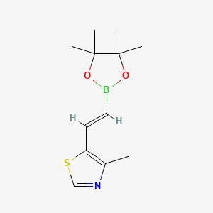 molecular formula C12H18BNO2S B13554214 4-Methyl-5-[2-(tetramethyl-1,3,2-dioxaborolan-2-yl)ethenyl]-1,3-thiazole 