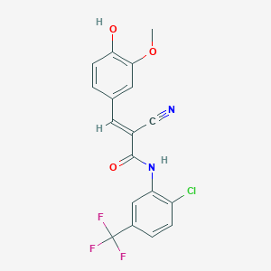 N-[2-chloro-5-(trifluoromethyl)phenyl]-2-cyano-3-(4-hydroxy-3-methoxyphenyl)prop-2-enamide