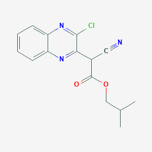 molecular formula C15H14ClN3O2 B13554242 2-Methylpropyl (3-chloroquinoxalin-2-yl)(cyano)acetate 