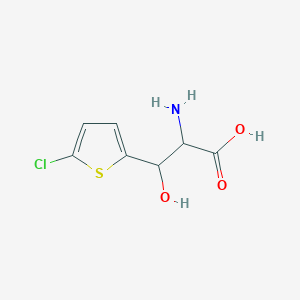 molecular formula C7H8ClNO3S B13554246 2-Amino-3-(5-chlorothiophen-2-yl)-3-hydroxypropanoic acid 