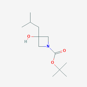 molecular formula C12H23NO3 B13554269 Tert-butyl 3-hydroxy-3-isobutylazetidine-1-carboxylate 