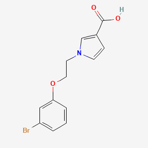 molecular formula C13H12BrNO3 B13554276 1-[2-(3-bromophenoxy)ethyl]-1H-pyrrole-3-carboxylicacid 