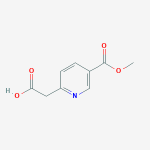 molecular formula C9H9NO4 B13554284 2-(5-(Methoxycarbonyl)pyridin-2-yl)acetic acid 