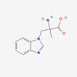 molecular formula C11H13N3O2 B13554314 2-Amino-3-(1H-benzo[d]imidazol-1-yl)-2-methylpropanoic acid 