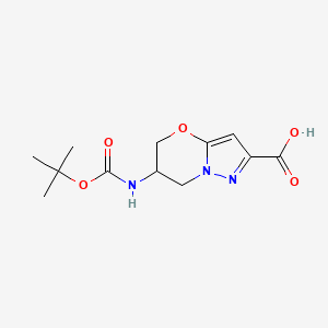 6-{[(tert-butoxy)carbonyl]amino}-5H,6H,7H-pyrazolo[3,2-b][1,3]oxazine-2-carboxylicacid