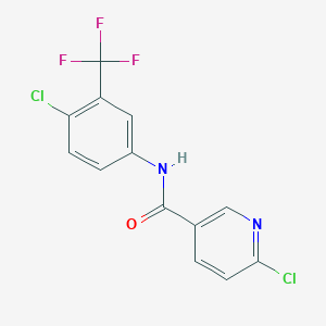 6-chloro-N-[4-chloro-3-(trifluoromethyl)phenyl]pyridine-3-carboxamide