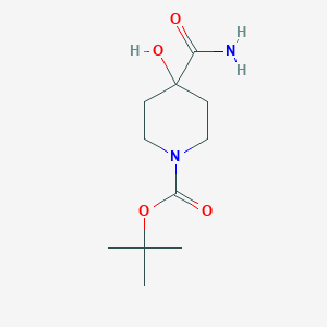 molecular formula C11H20N2O4 B13554412 Tert-butyl 4-carbamoyl-4-hydroxypiperidine-1-carboxylate 