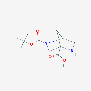 molecular formula C11H18N2O4 B13554419 5-[(Tert-butoxy)carbonyl]-2,5-diazabicyclo[2.2.1]heptane-1-carboxylicacid 