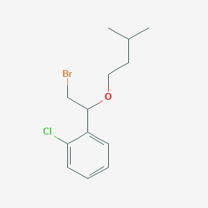 molecular formula C13H18BrClO B13554424 1-(2-Bromo-1-(isopentyloxy)ethyl)-2-chlorobenzene 