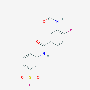 molecular formula C15H12F2N2O4S B13554448 3-(3-Acetamido-4-fluorobenzamido)benzene-1-sulfonylfluoride CAS No. 2224277-88-5