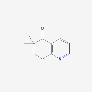 molecular formula C11H13NO B13554454 6,6-dimethyl-7,8-dihydroquinolin-5(6H)-one CAS No. 1443112-07-9