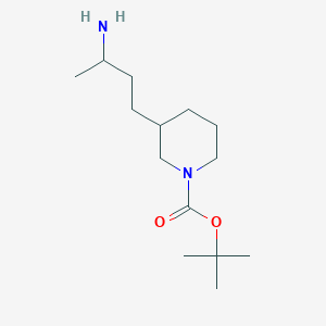 molecular formula C14H28N2O2 B13554458 Tert-butyl 3-(3-aminobutyl)piperidine-1-carboxylate 