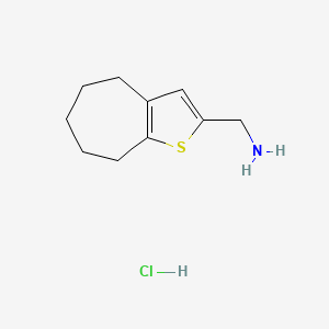 molecular formula C10H16ClNS B13554472 1-{4H,5H,6H,7H,8H-cyclohepta[b]thiophen-2-yl}methanaminehydrochloride 