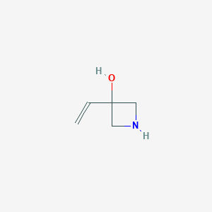 molecular formula C5H9NO B13554506 3-ethenyl-3-Azetidinol(ACI) 