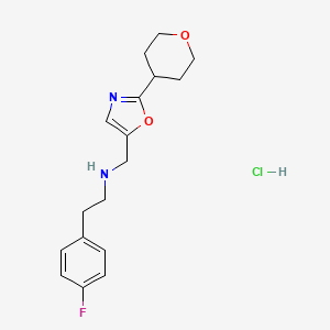 [2-(4-Fluorophenyl)ethyl]({[2-(oxan-4-yl)-1,3-oxazol-5-yl]methyl})amine hydrochloride