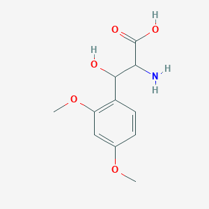 molecular formula C11H15NO5 B13554541 2-Amino-3-(2,4-dimethoxyphenyl)-3-hydroxypropanoic acid 