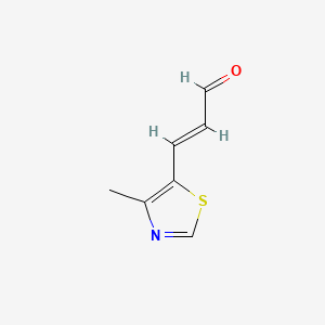 molecular formula C7H7NOS B13554579 3-(4-Methylthiazol-5-yl)acrylaldehyde 