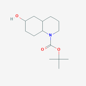 molecular formula C14H25NO3 B13554597 tert-butyl 6-hydroxy-decahydroquinoline-1-carboxylate, Mixture of diastereomers 