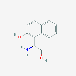 molecular formula C12H13NO2 B13554602 (r)-1-(1-Amino-2-hydroxyethyl)naphthalen-2-ol 